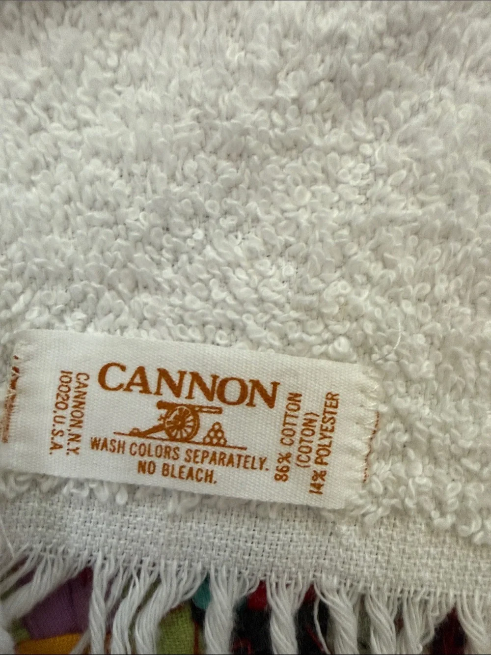 Vintage Mid Century Cannon White Gold H Crest Hollywood Regency Royale Towel
